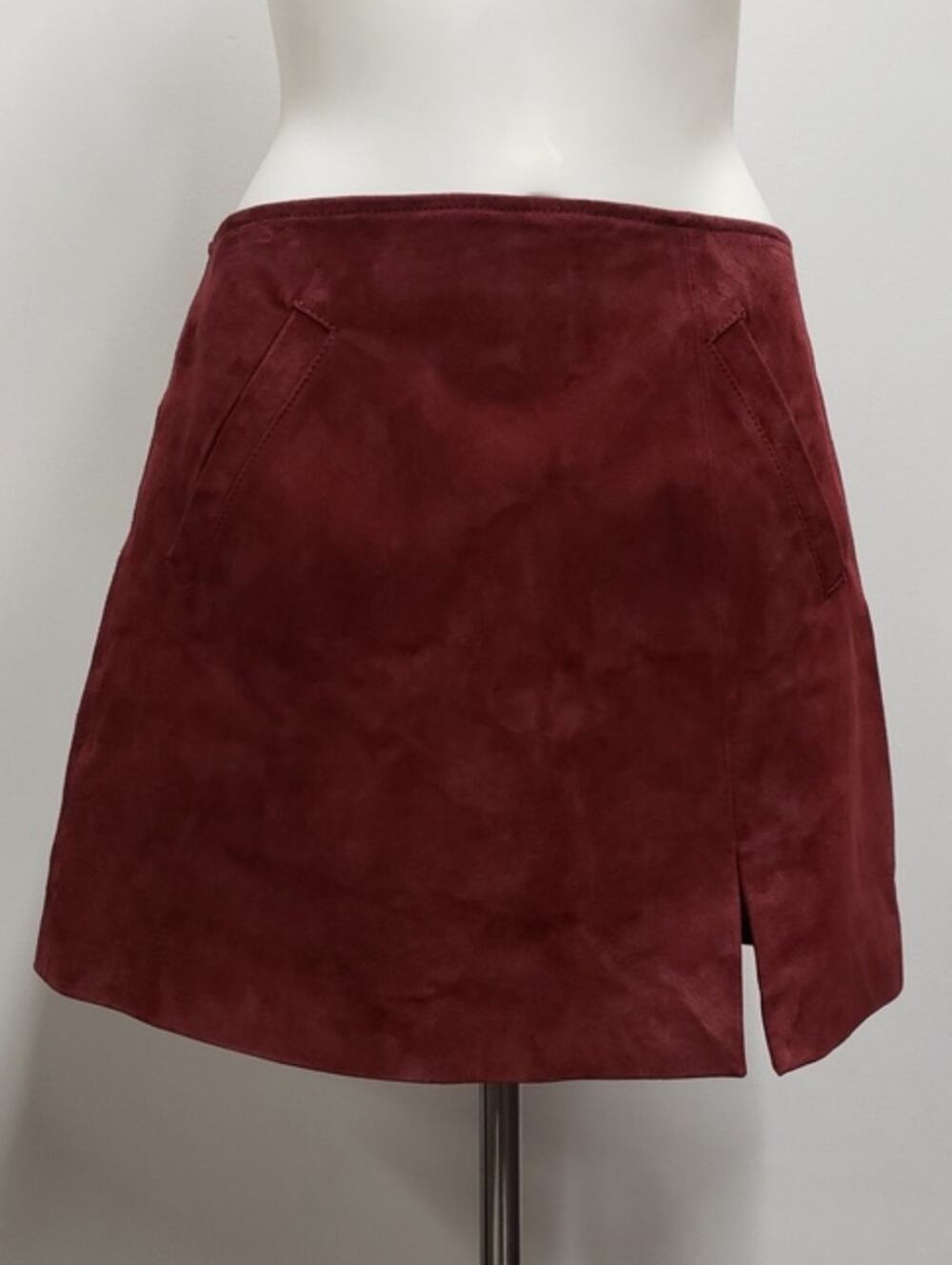 BlankNYC Genuine Leather Mini Skirt Side Slit Women's Size 27 Punk Grunge NWT